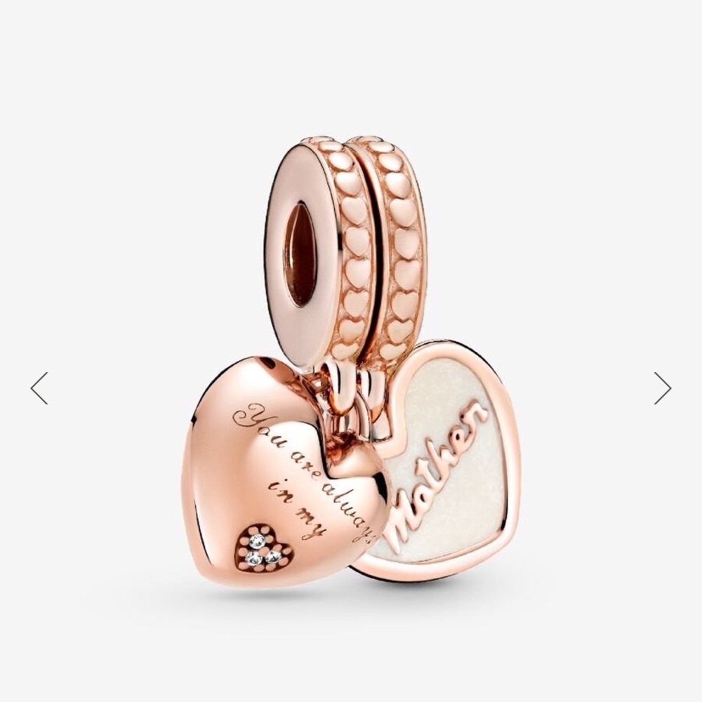 Pandora Mother & Daughter 14K Rose Gold Heart Charm